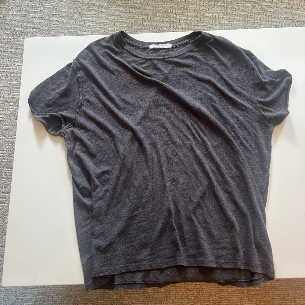 Free People Charcoal Short Sleeve Tee